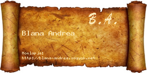 Blana Andrea névjegykártya